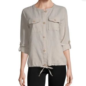 Liz Claiborne Women’s Linen Blend Anorak Jacket Beige Size Medium NWT